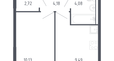 1-к. квартира, 30&nbsp;м²