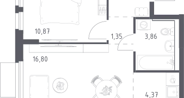 Студия, 40&nbsp;м²