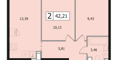 2-к. квартира, 42&nbsp;м²