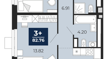 3-к. квартира, 79&nbsp;м²