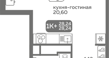 Студия, 28&nbsp;м²