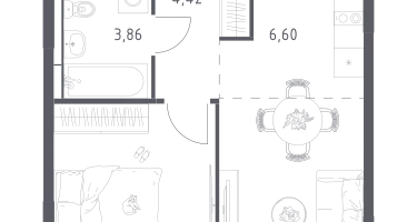 Студия, 34&nbsp;м²