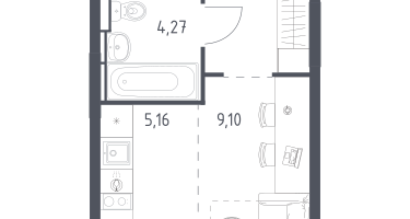 Студия, 22&nbsp;м²