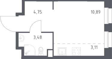 Студия, 23&nbsp;м²