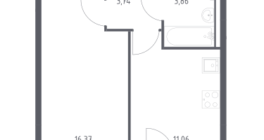 1-к. квартира, 35&nbsp;м²