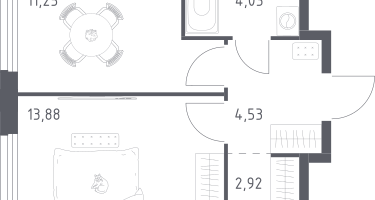 1-к. квартира, 36&nbsp;м²