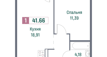 Студия, 41&nbsp;м²