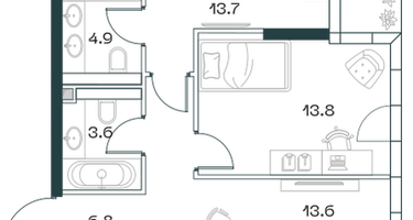 3-к. квартира, 68&nbsp;м²