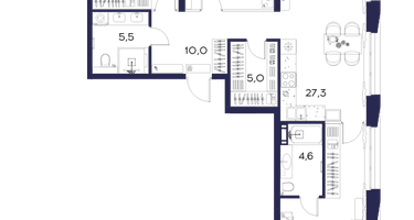 3-к. квартира, 101 м²