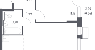 Студия, 39&nbsp;м²