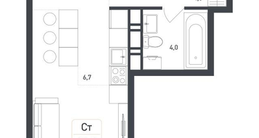 Студия, 26&nbsp;м²