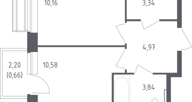 1-к. квартира, 33&nbsp;м²
