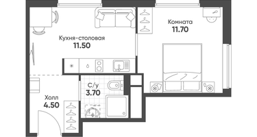 1-к. квартира, 31&nbsp;м²