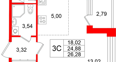 Студия, 24 м²