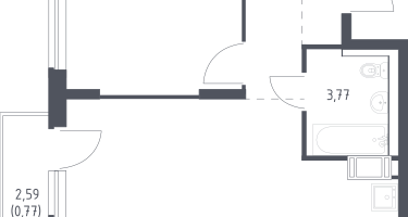 1-к. квартира, 40&nbsp;м²