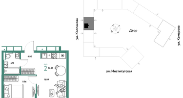 Студия, 34 м²