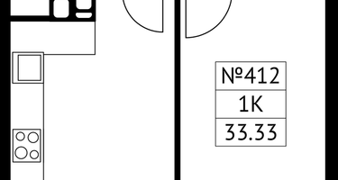 1-к. квартира, 33 м²
