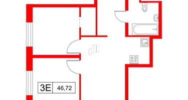 2-к. квартира, 46&nbsp;м²