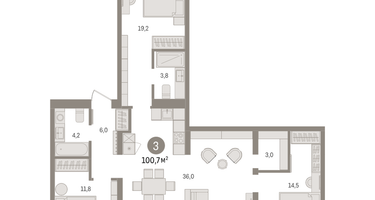 3-к. квартира, 100&nbsp;м²