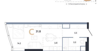 Студия, 31&nbsp;м²