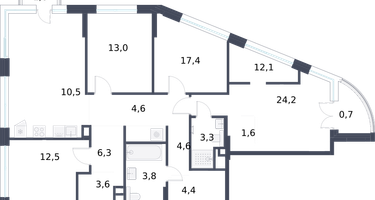 4-к. квартира, 122&nbsp;м²