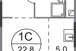 Студия, 22&nbsp;м²