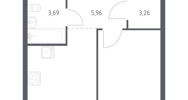 1-к. квартира, 35&nbsp;м²