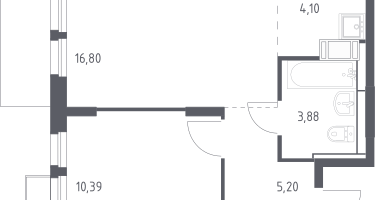 Студия, 40&nbsp;м²