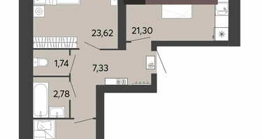 2-к. квартира, 75 м²