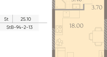 Студия, 25 м²