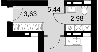 2-к. квартира, 55 м²