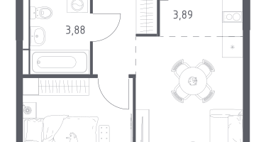 Студия, 36&nbsp;м²
