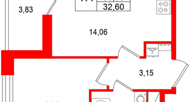 1-к. квартира, 30 м²