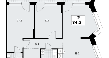 2-к. квартира, 84&nbsp;м²