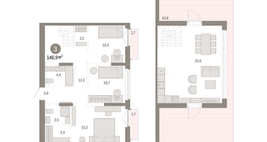 3-к. квартира, 148&nbsp;м²