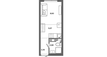 Студия, 18&nbsp;м²