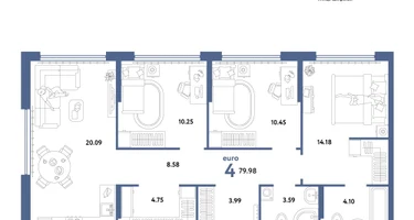 4-к. квартира, 79&nbsp;м²