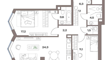 3-к. квартира, 71&nbsp;м²