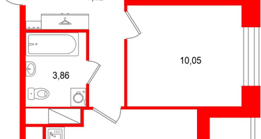 2-к. квартира, 53 м²