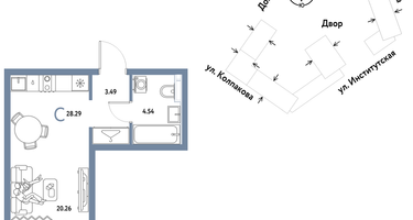 Студия, 28&nbsp;м²