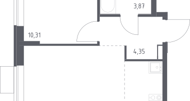 Студия, 39&nbsp;м²