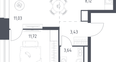 Студия, 37&nbsp;м²