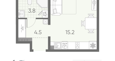 Студия, 23&nbsp;м²