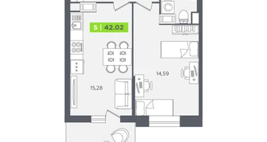 Студия, 42&nbsp;м²