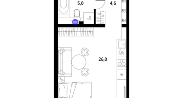 Студия, 36&nbsp;м²