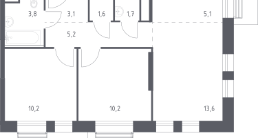 Студия, 52&nbsp;м²