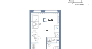 Студия, 20&nbsp;м²