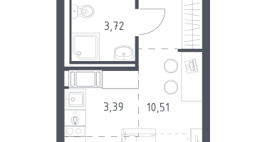 Студия, 21&nbsp;м²