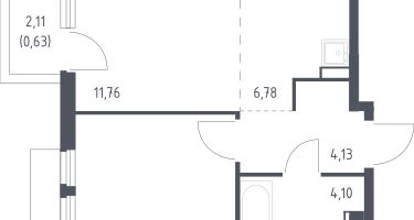 Студия, 38&nbsp;м²