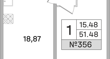 1-к. квартира, 51&nbsp;м²